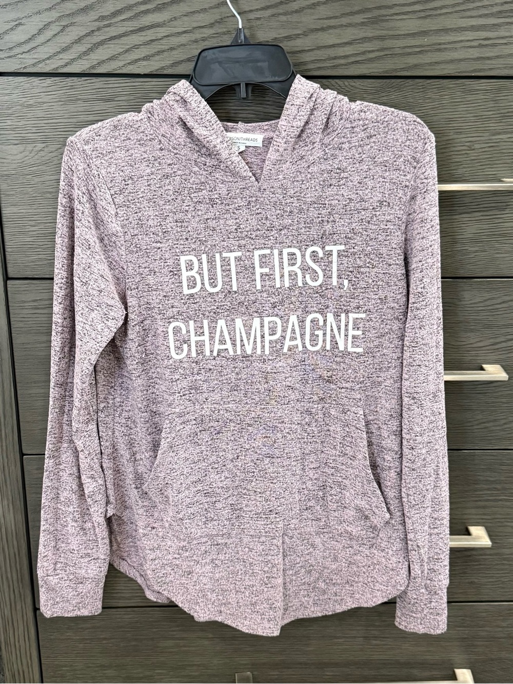 'But First, Champagne' Light Hoodie